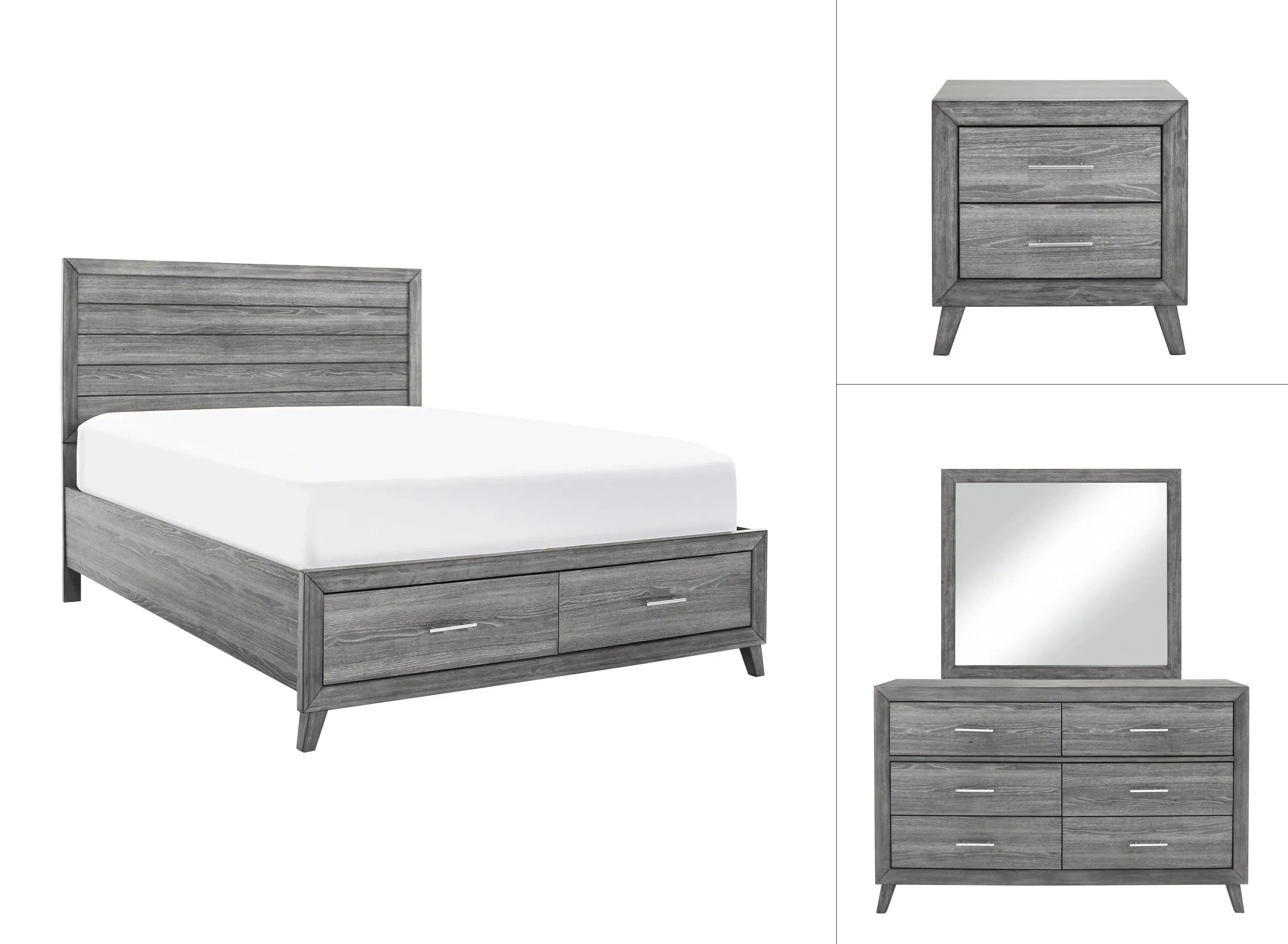 Tobyn 4-pc. Platform Bedroom Set w/ Storage Bed in Gray by Davis Intl.