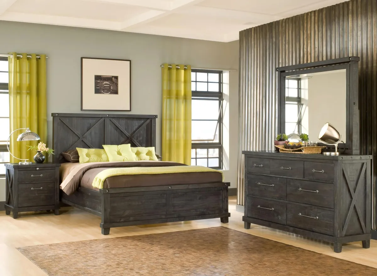 Zabela 4-pc. Panel Bedroom Set in Black Pine by Bellanest