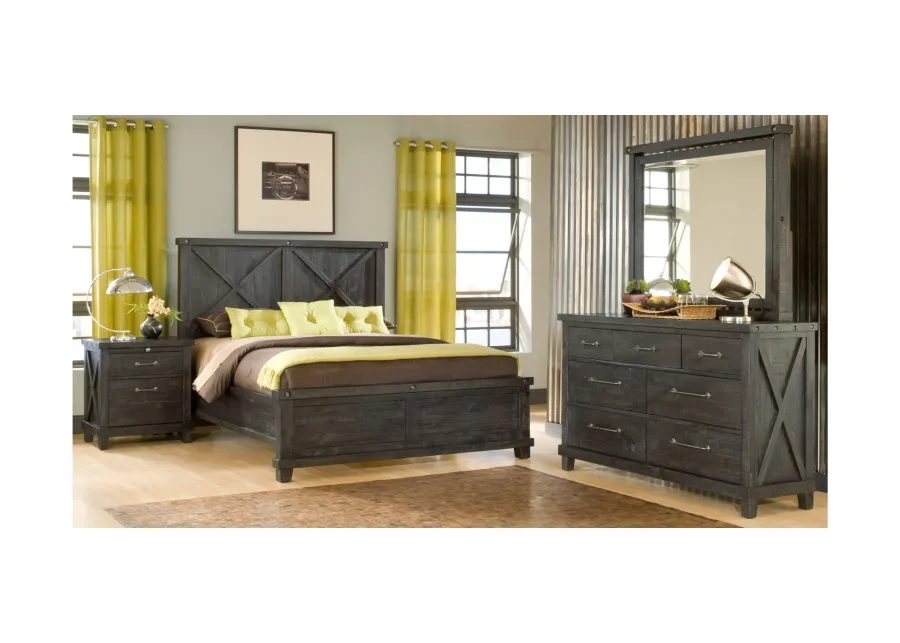 Zabela 4-pc. Panel Bedroom Set in Black Pine by Bellanest