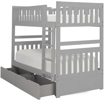 Belisar Twin-Over-Twin Storage Bunk Bed in Grey by Bellanest