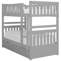 Belisar Twin-Over-Twin Storage Bunk Bed in Grey by Bellanest