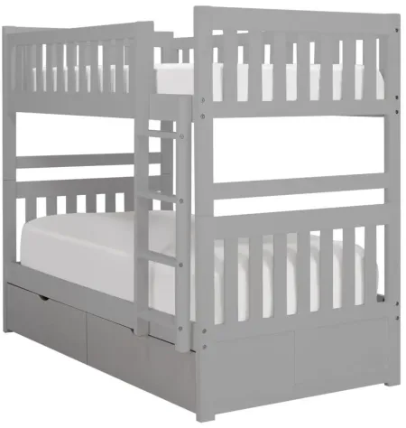 Belisar Twin-Over-Twin Storage Bunk Bed in Gray by Bellanest