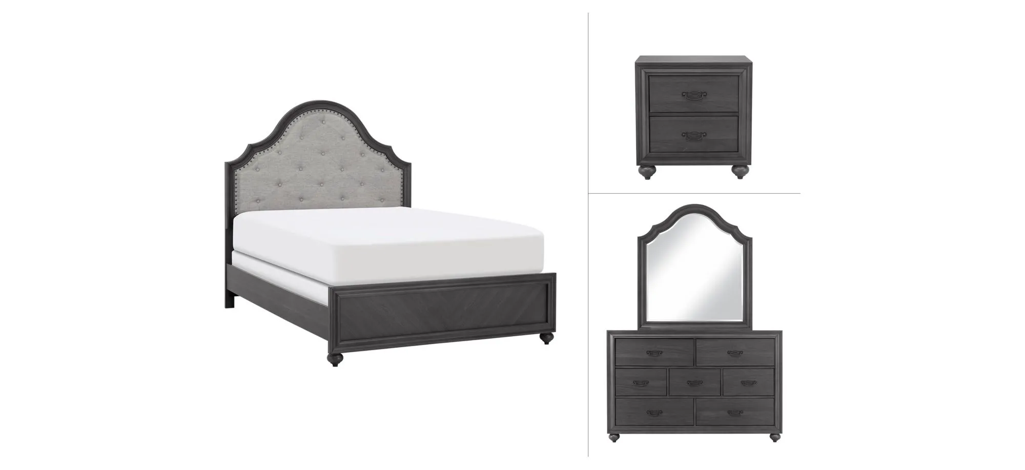 Hathaway 4-pc. Bedroom Set in Dark Gray by Davis Intl.