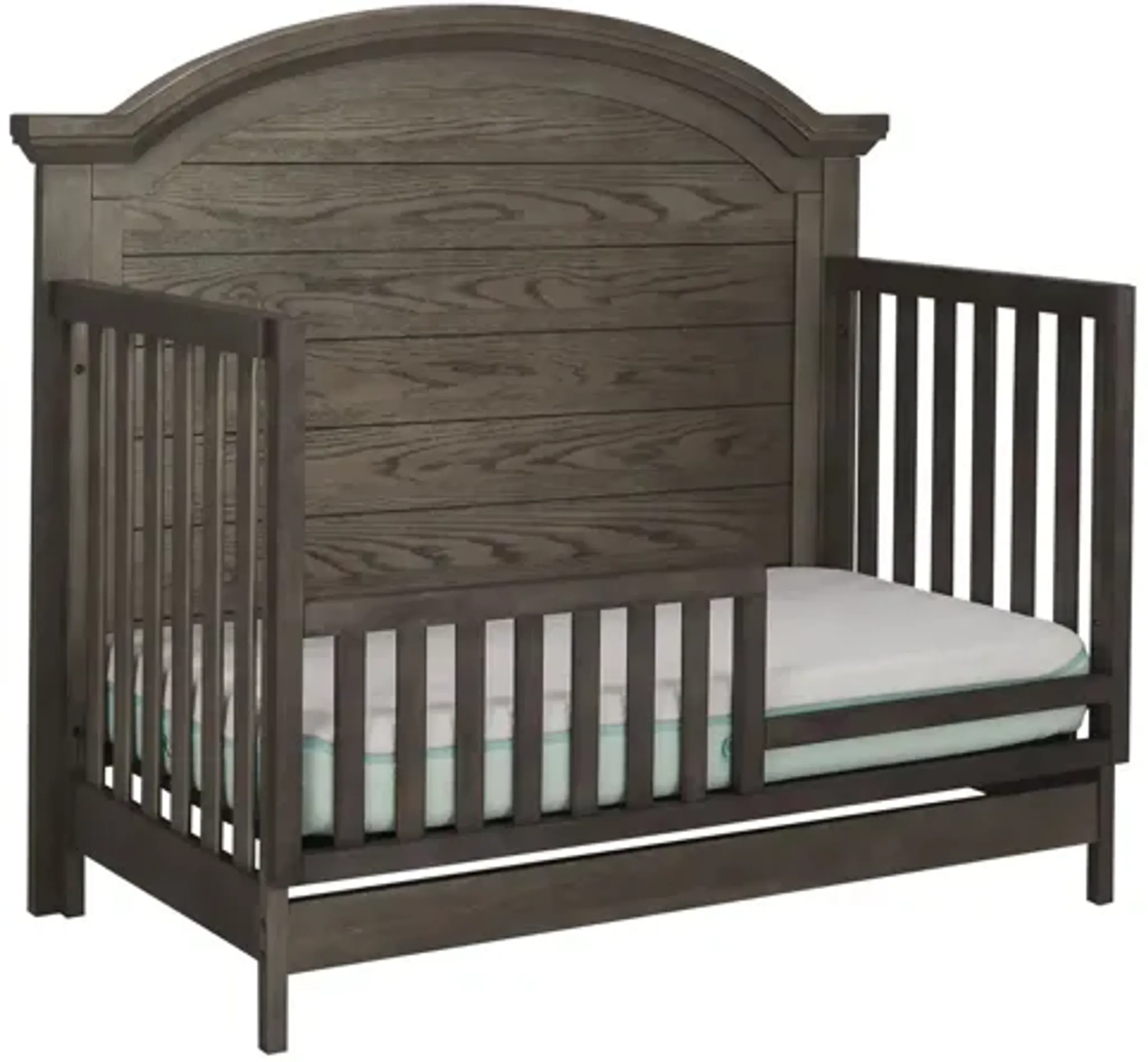 Carter Convertible Crib With Conversion Rails In Brushed Pewter By ...