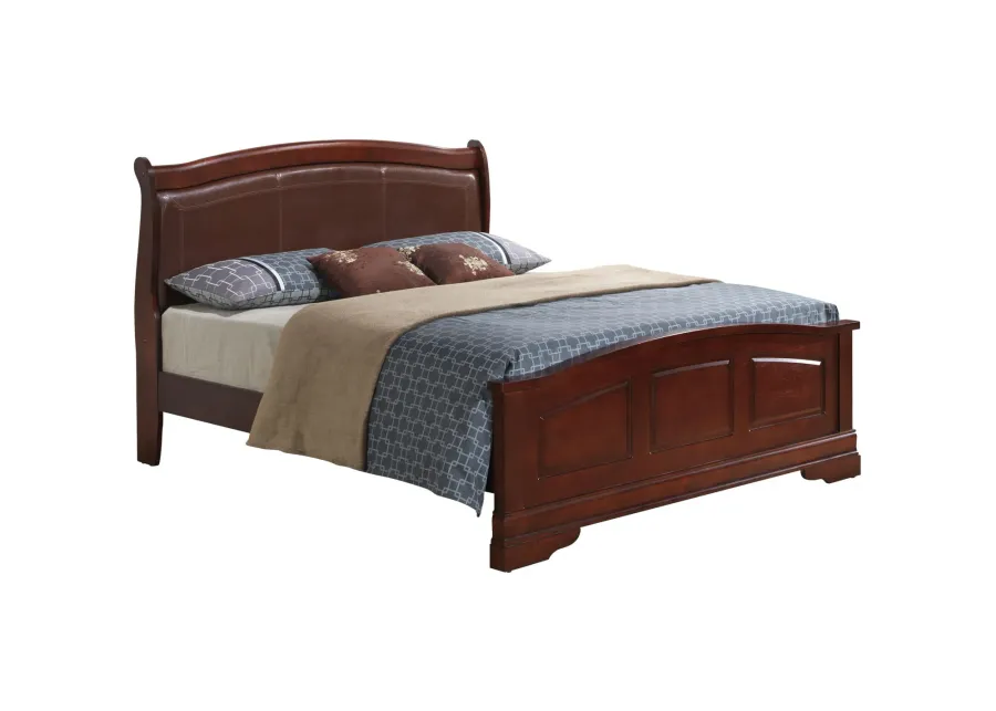 Rossie Upholstered Panel Bed in Cherry by Glory Furniture