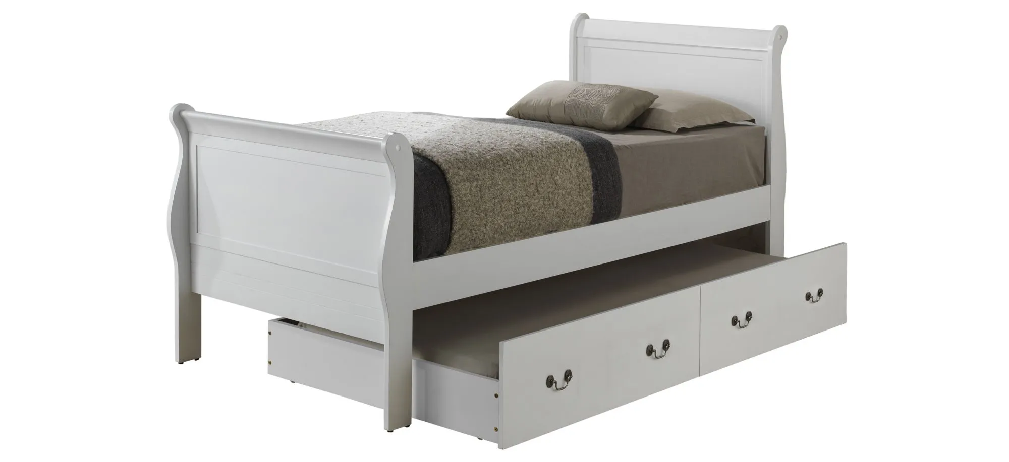 Rossie Trundle Bed in White by Glory Furniture