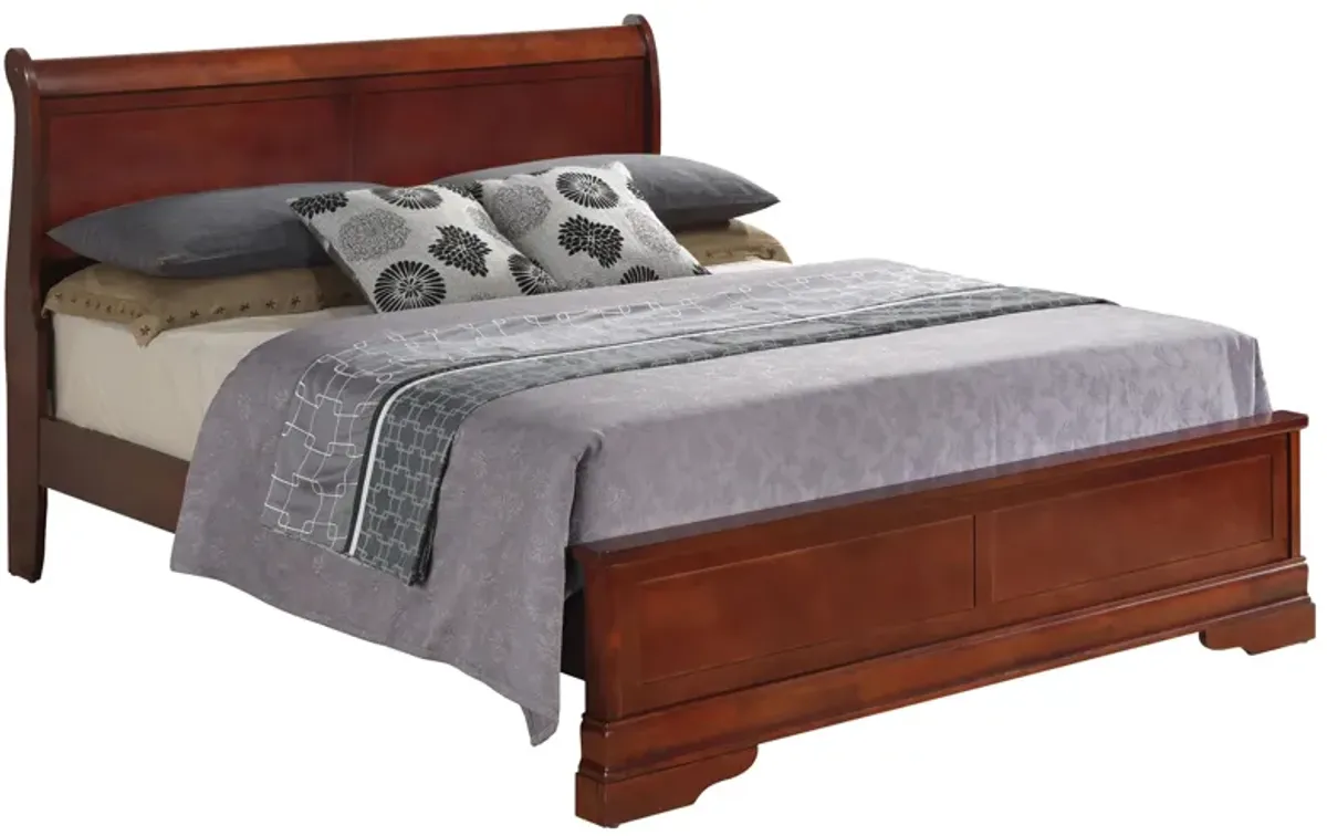 Rossie Panel Bed in Cherry by Glory Furniture