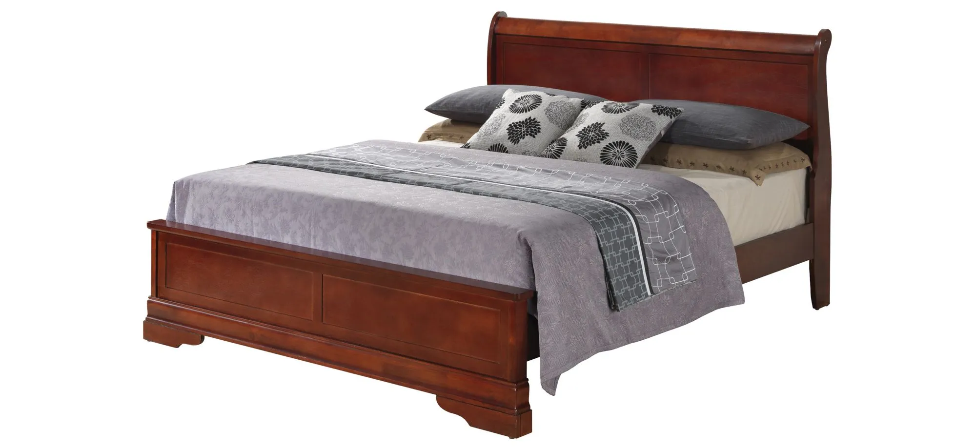 Rossie Panel Bed in Cherry by Glory Furniture