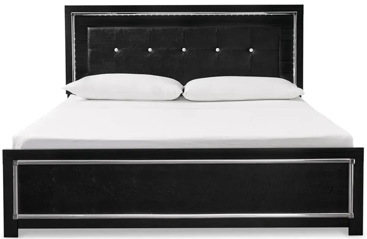 Kaydell King Upholstered Panel Bed in Black by Ashley Furniture