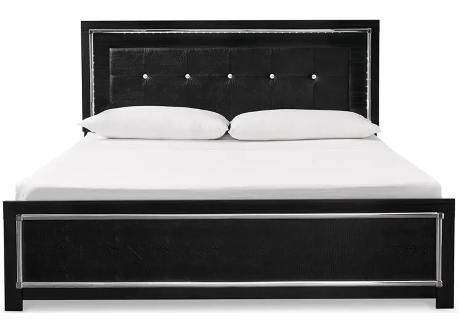 Kaydell King Upholstered Panel Bed in Black by Ashley Furniture