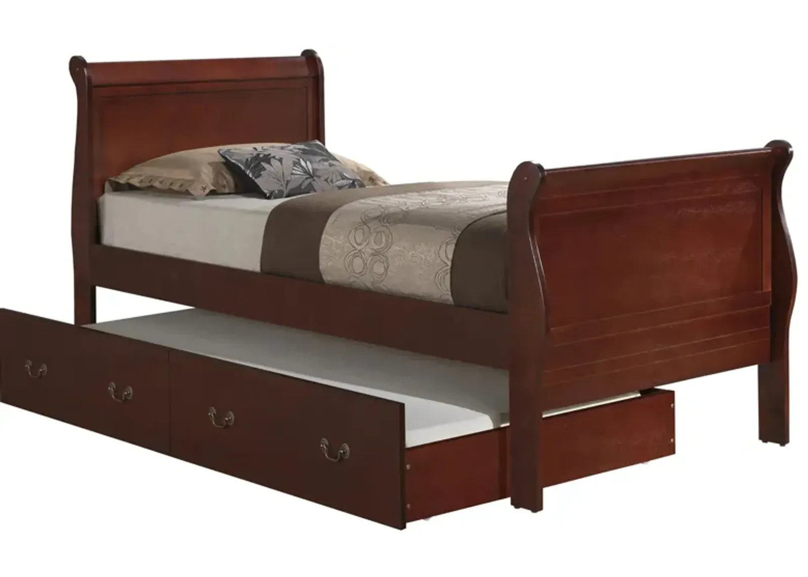 Rossie Trundle Bed in Cherry by Glory Furniture