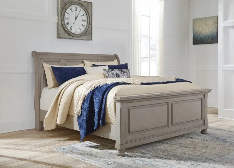 Lettner Sleigh Bed in Light Gray by Ashley Furniture