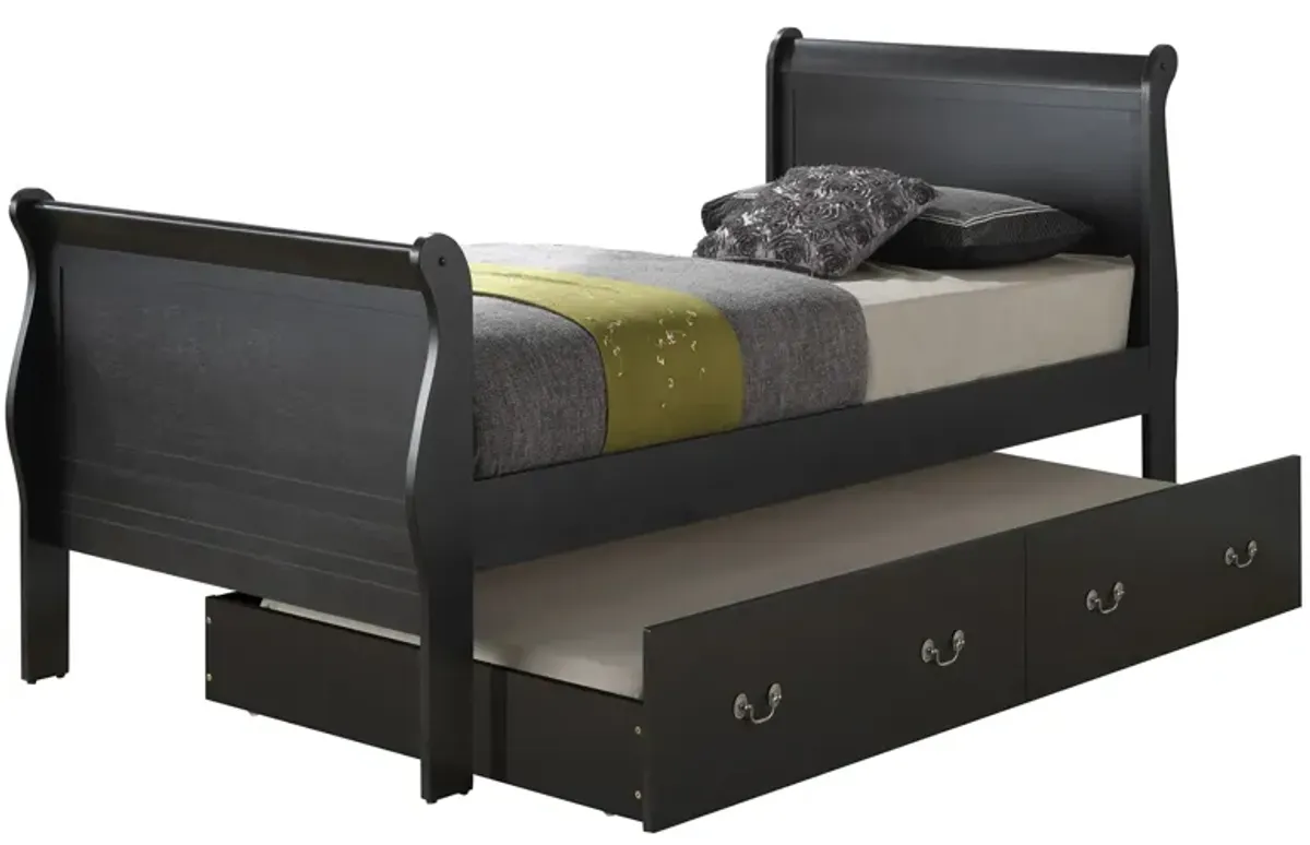 Rossie Trundle Bed in Black by Glory Furniture