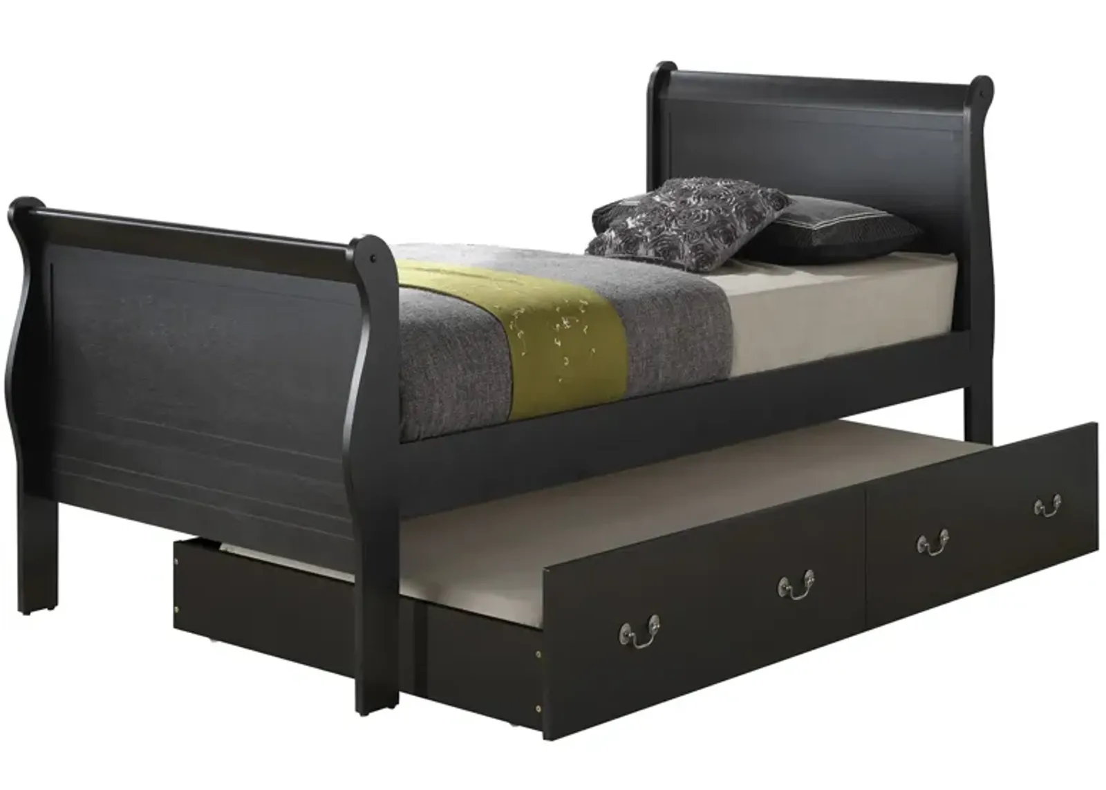 Rossie Trundle Bed in Black by Glory Furniture