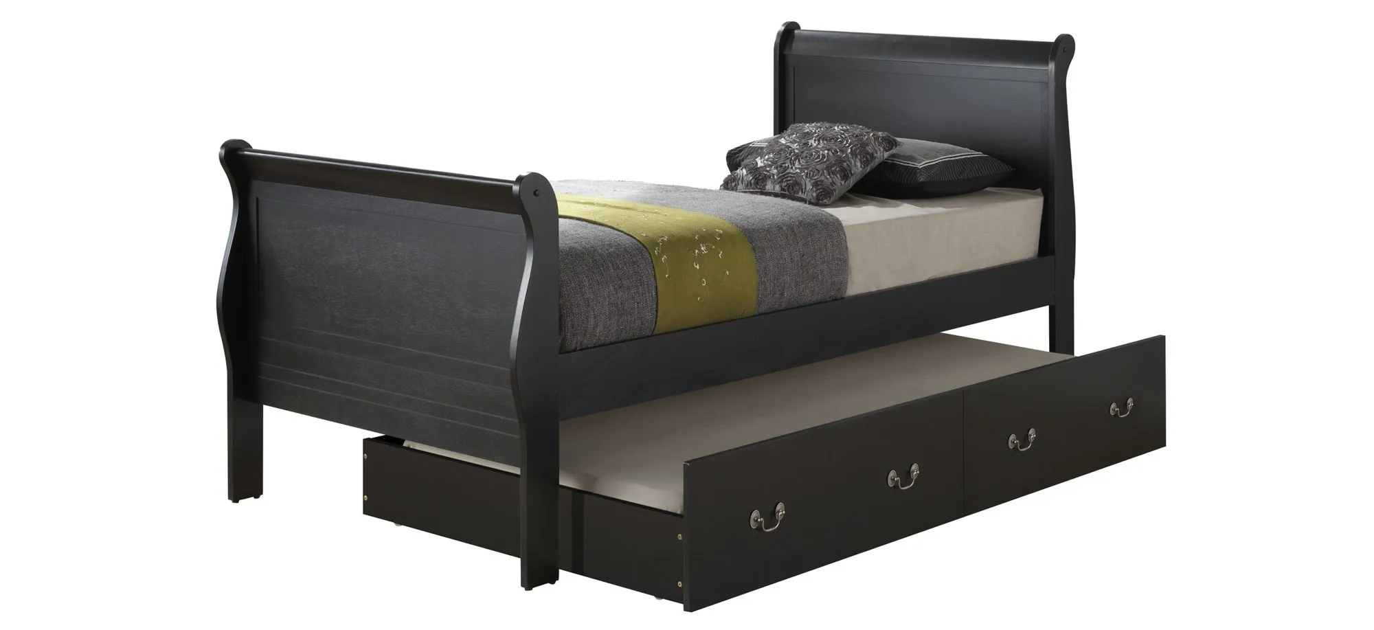 Rossie Trundle Bed in Black by Glory Furniture