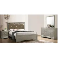 Lorana 4-pc. Upholstered Bedroom Set in Champagne by Glory Furniture