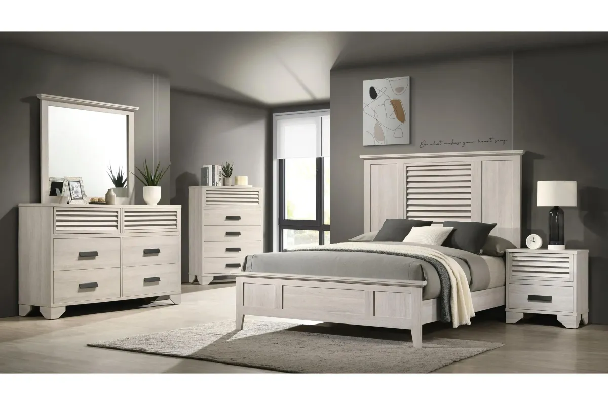 Sarter 5-pc. Bedroom Set in White by Crown Mark