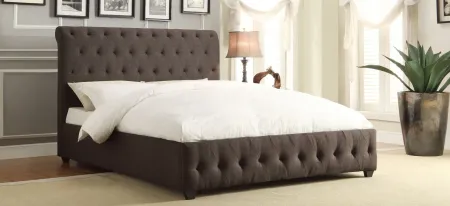 Carlow Upholstered Bed in Dark Gray by Homelegance