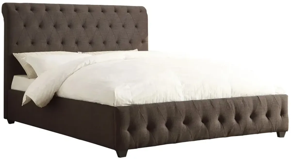 Carlow Upholstered Bed in Dark Gray by Homelegance