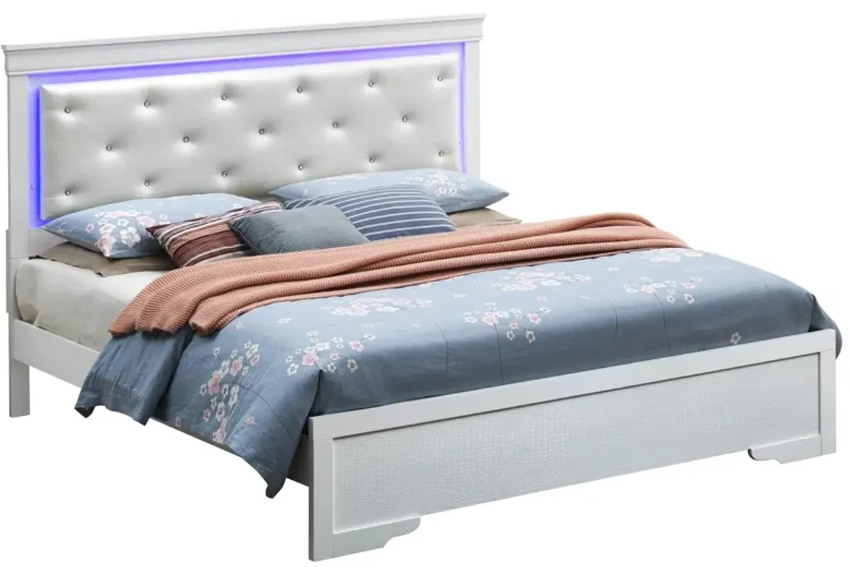 Lorana Full Bed in Silver Champagne by Glory Furniture