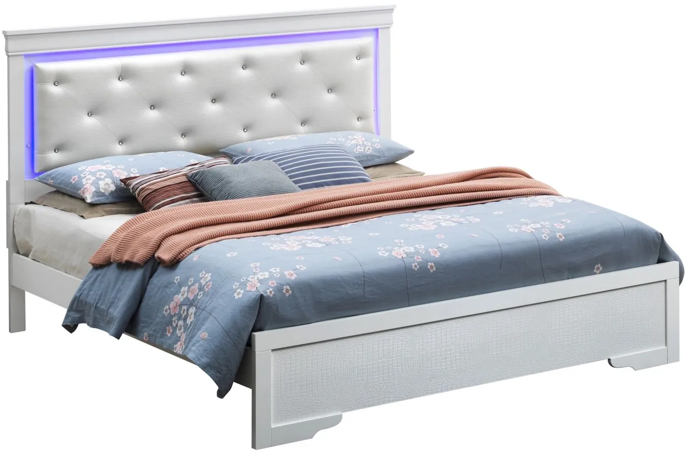 Lorana Full Bed in Silver Champagne by Glory Furniture
