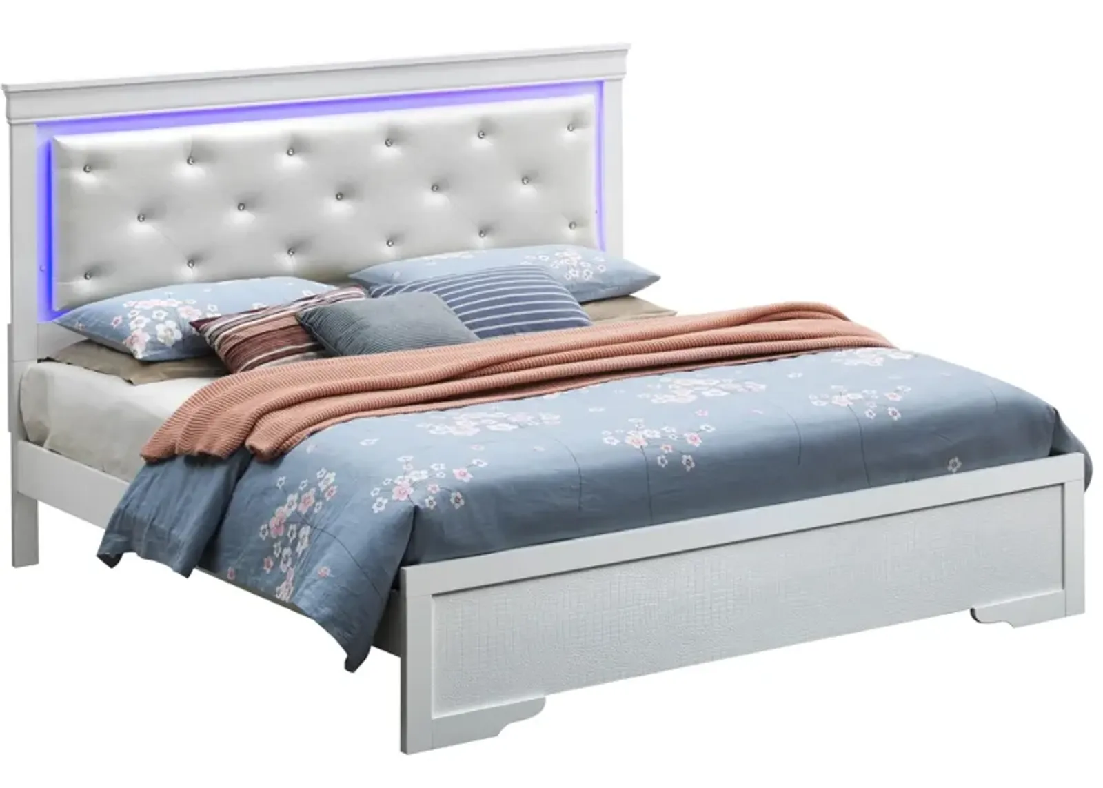 Lorana Full Bed in Silver Champagne by Glory Furniture