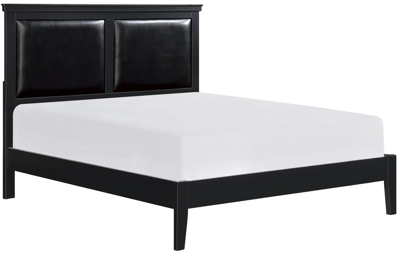 Place Upholstered Bed in Black by Homelegance