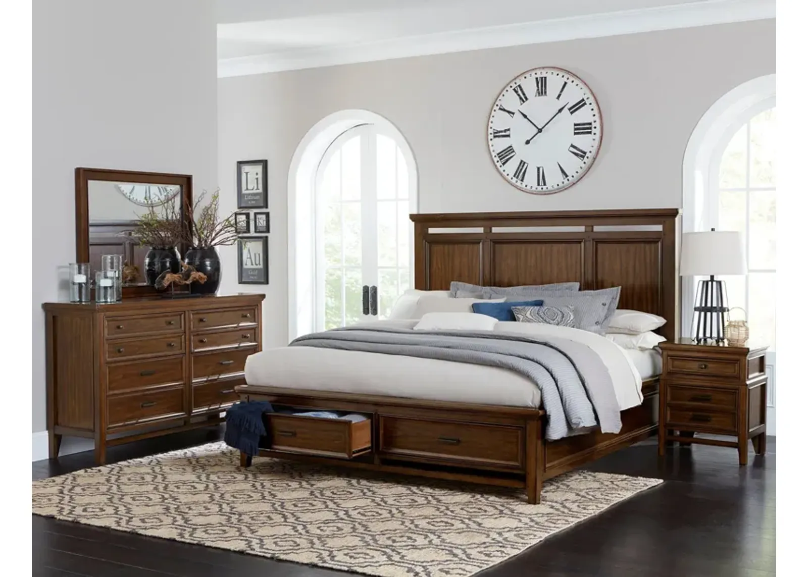 Tamsin 4-pc Bedroom Set in Brown Cherry by Homelegance