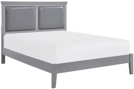 Place 4-pc. Upholstered Bedroom Set in Gray by Homelegance