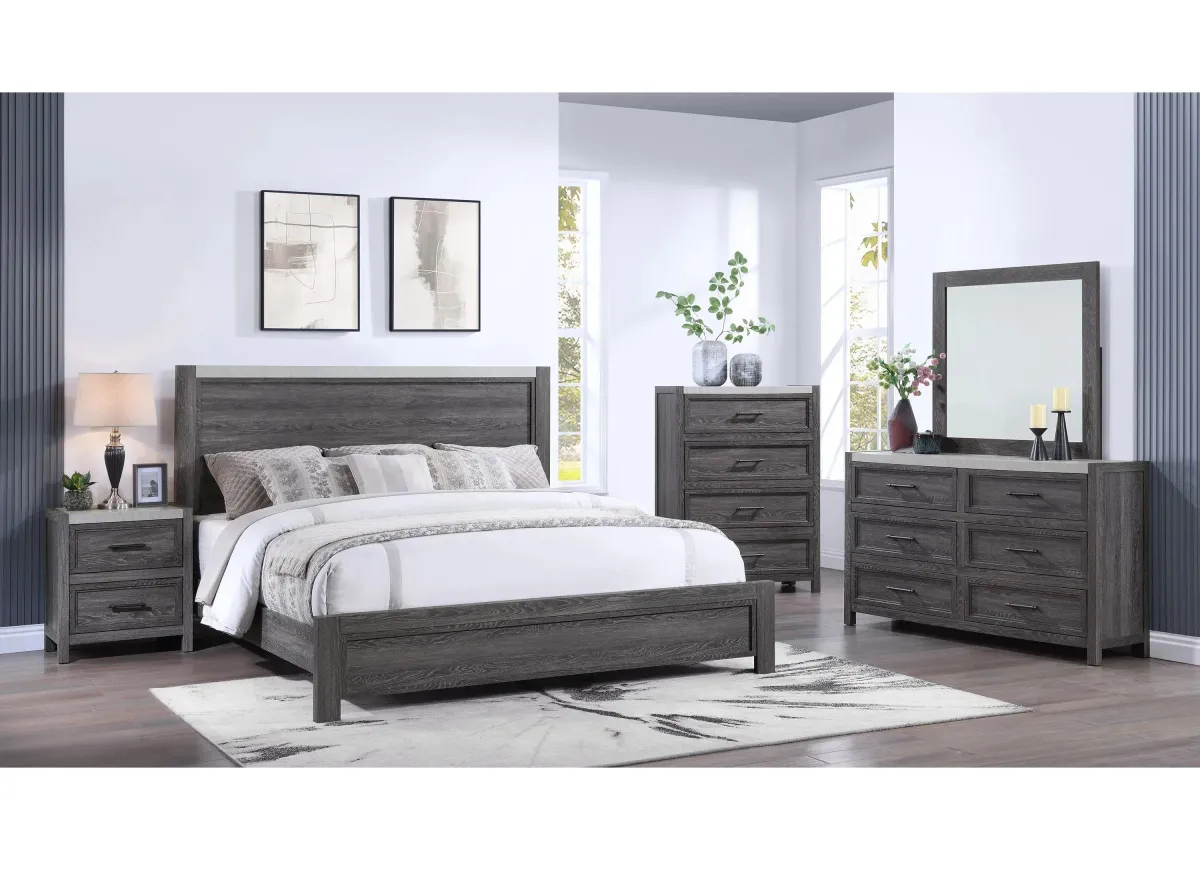 Madsen 5-pc. Bedroom in Dark Gray / MILKY color by Crown Mark