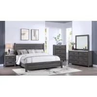 Madsen 5-pc. Bedroom in Dark Gray / MILKY color by Crown Mark