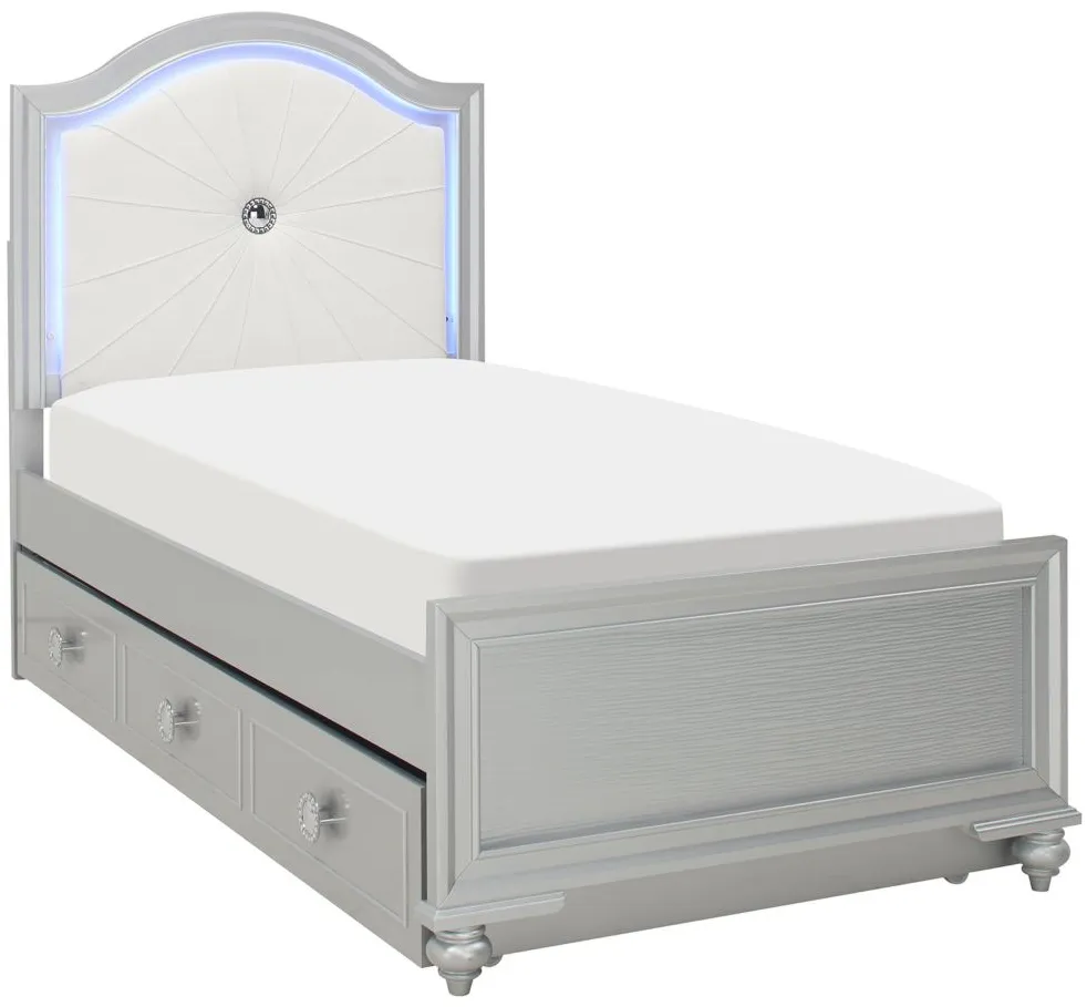 Hazel Twin Bed w/ Trundle in Silver by Hillsdale Furniture