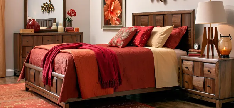 Jovie 4pc. Platform Bedroom Set in Light Walnut by Bellanest