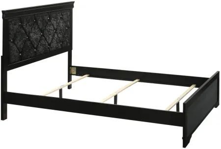 Amalia Upholstered Bed in Black by Crown Mark