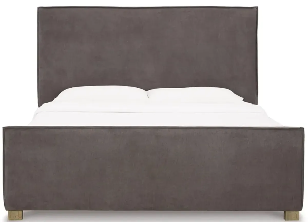 Krystanza Upholstered Panel Bed in Weathered Gray by Ashley Furniture