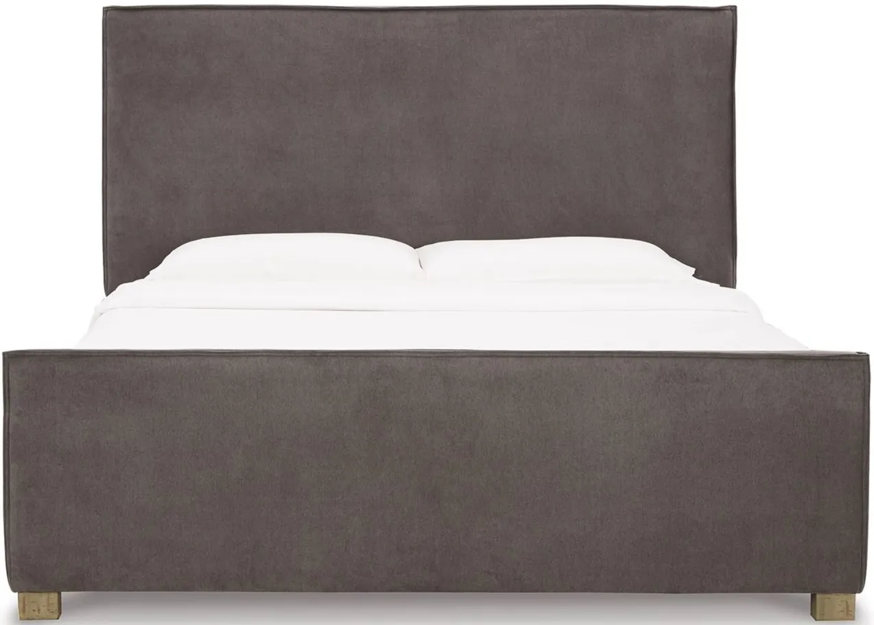 Krystanza Upholstered Panel Bed in Weathered Gray by Ashley Furniture