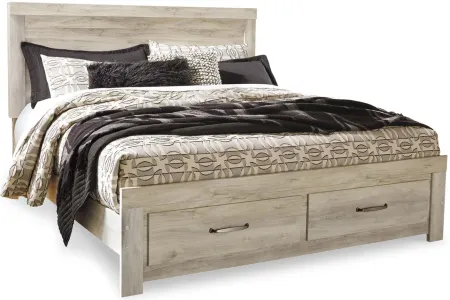 Bellaby King Platform Bed with 2 Storage in Whitewash by Ashley Furniture