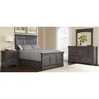 Larchmont 4-pc. Storage Bedroom Set in Brushed Antique Gray by Avalon Furniture
