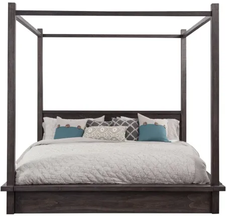 Serriene Canopy Bed in Sandblasted Medium Mindi Finish by Avalon Furniture
