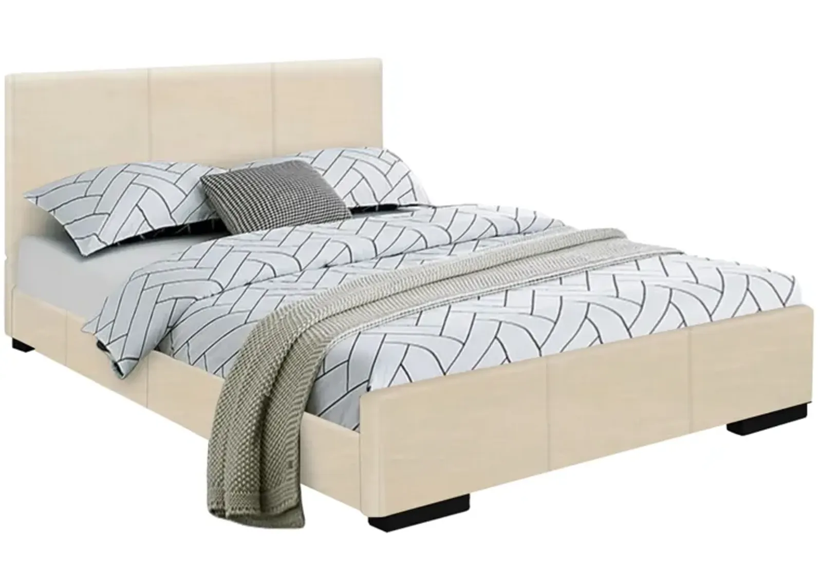 Abbey Platform Bed in Beige by CAMDEN ISLE