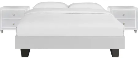 Acton Platform Bed with 2 Nightstands in White by CAMDEN ISLE
