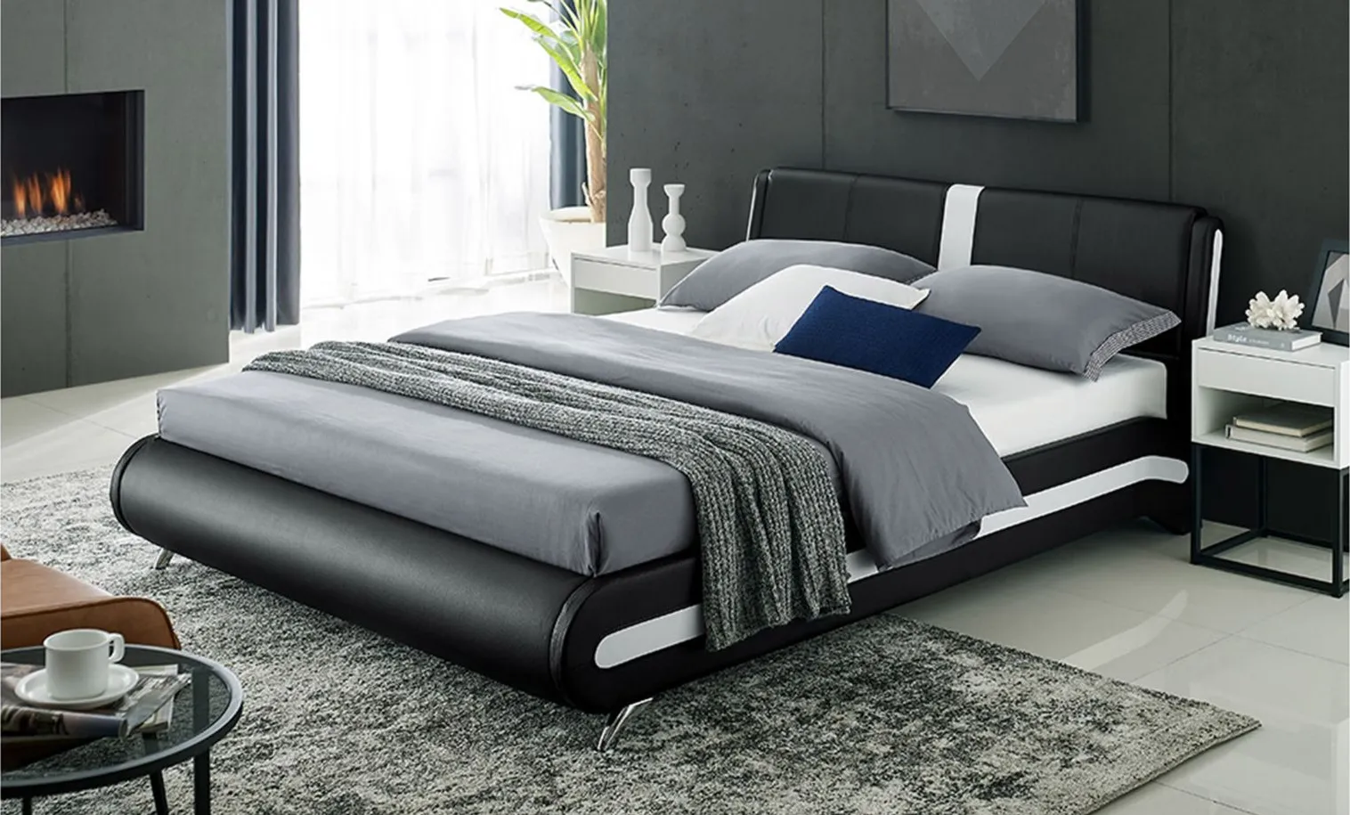 Carlton Platform Bed in Black by CAMDEN ISLE