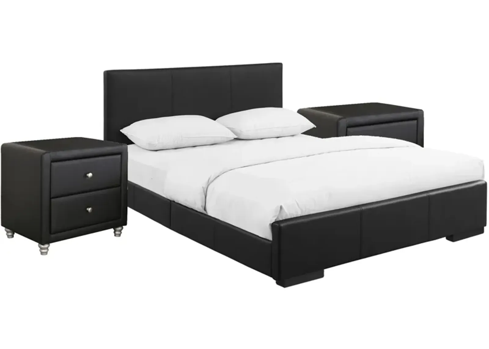 Hindes Platform Bed with 2 Nightstands