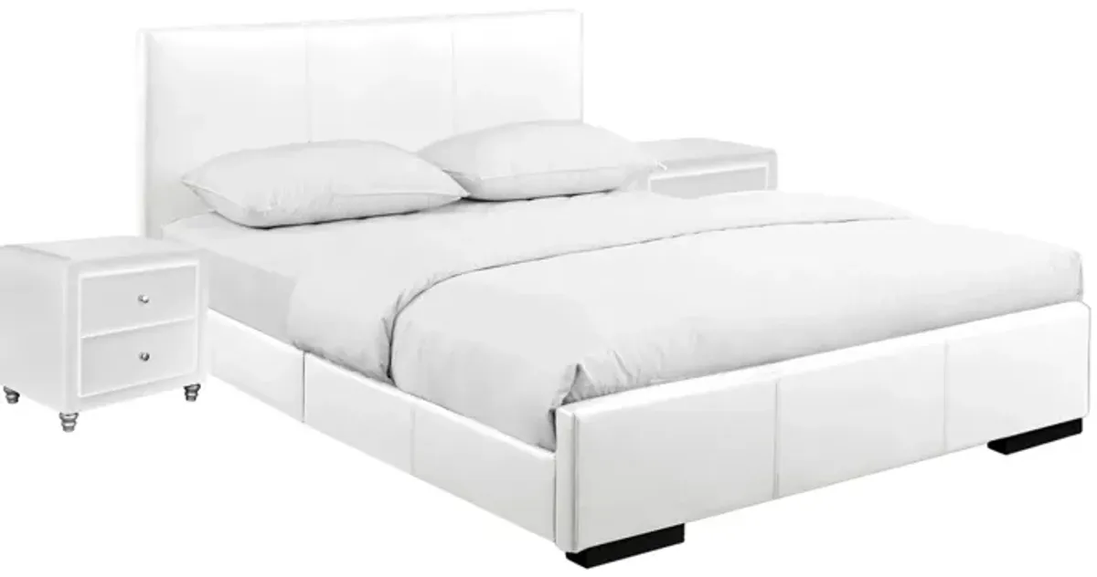 Hindes Platform Bed with 2 Nightstands