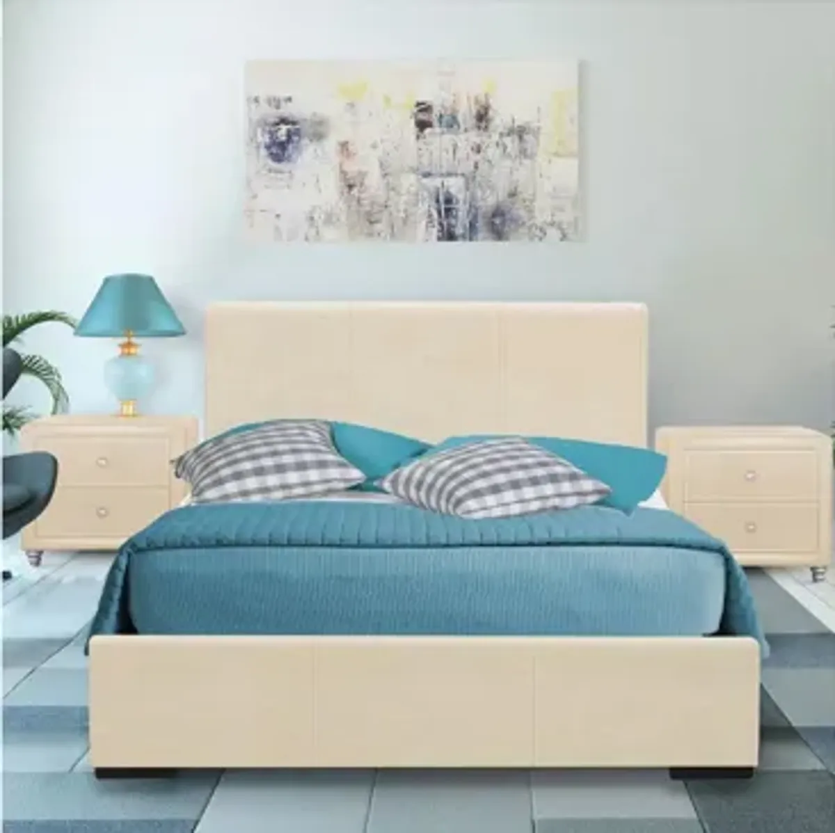 Hindes Platform Bed with 2 Nightstands