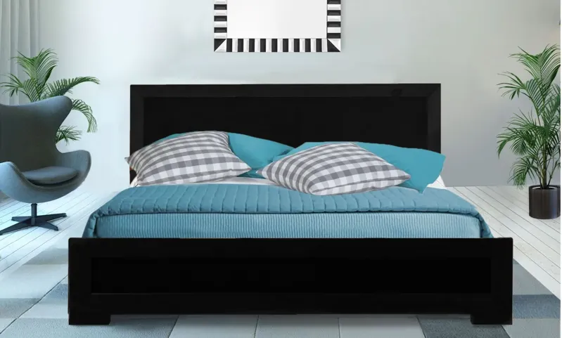 Oxford Platform Bed in Black by CAMDEN ISLE