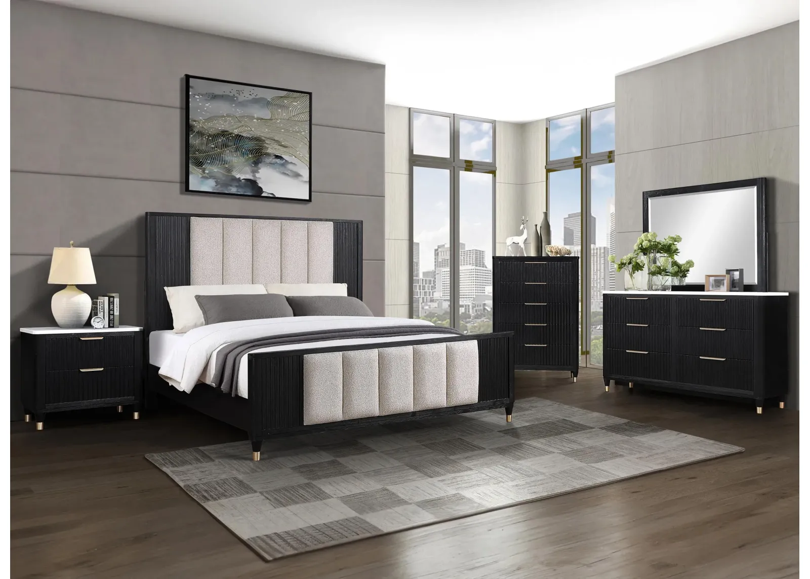 Kara 5pc. Bedroom Set in Black by Crown Mark