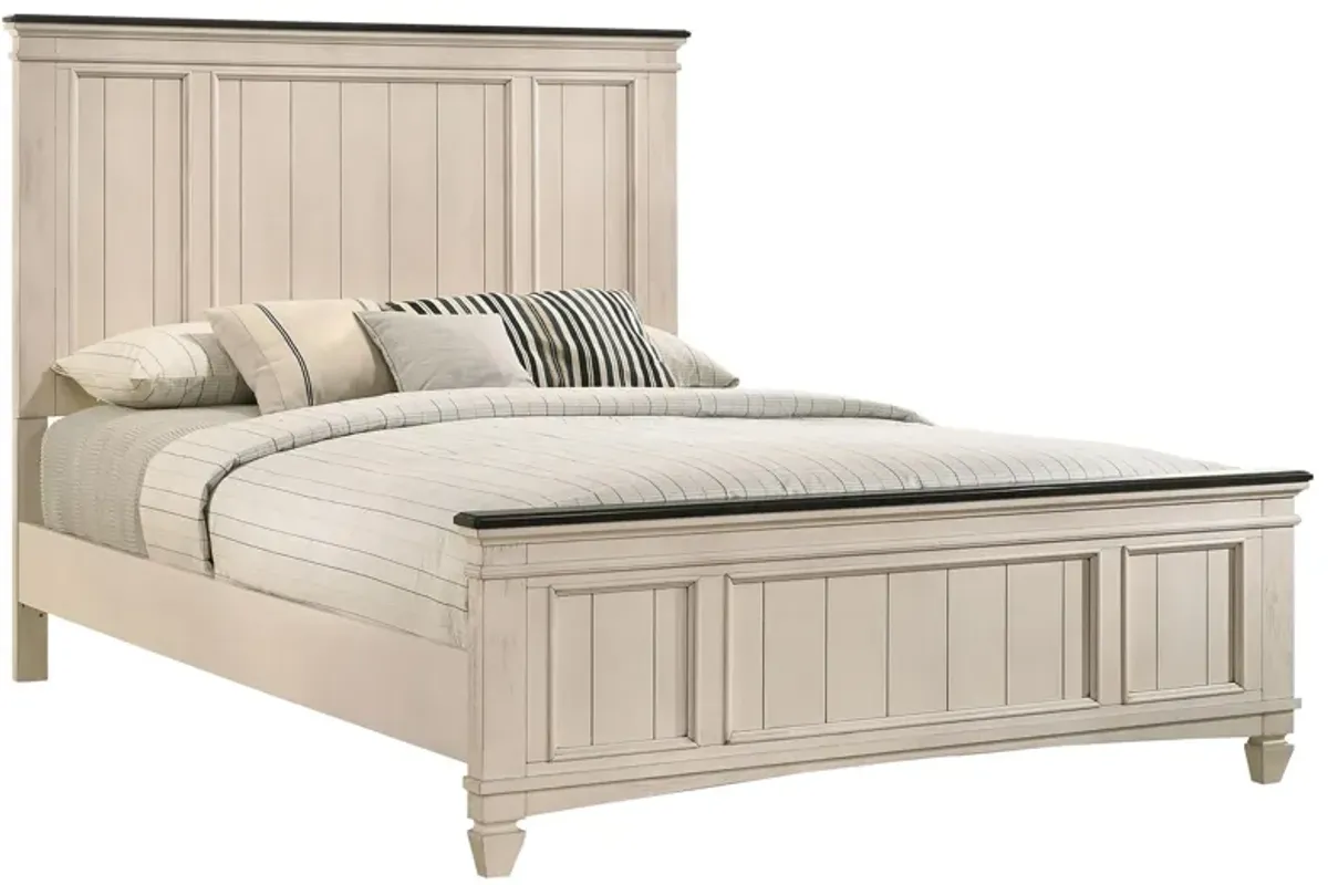 Sawyer Bed in Antique White and Brown by Crown Mark