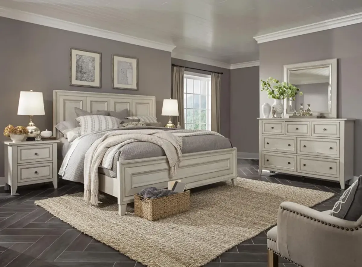 Raelynn 4-pc. Bedroom Set in Weathered White by Magnussen Home