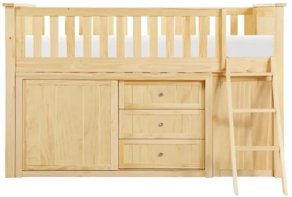Brighton Low Loft Bunk w/ Bookcase & 2 Dressers